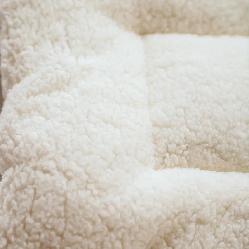 Flannel non-slip double layer dog bed with cute print, available in 35x50cm size, warm comfort for small dogs