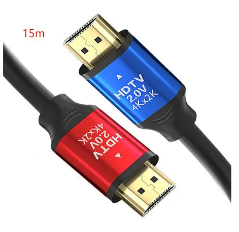 1.5 metre long HDMI cable with gold-plated aluminium alloy connectors on a white background.
