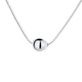 Small spherical pendant silver clavicle chain necklace with round elements and 925 sterling silver construction