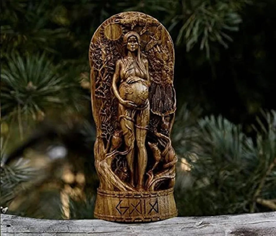Synthetic resin Greek goddess statue on a base, 22cm tall, shown in one of three available colour finishes.