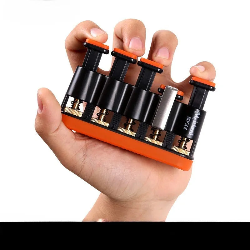Grey or orange silicone finger trainer for hand muscle development