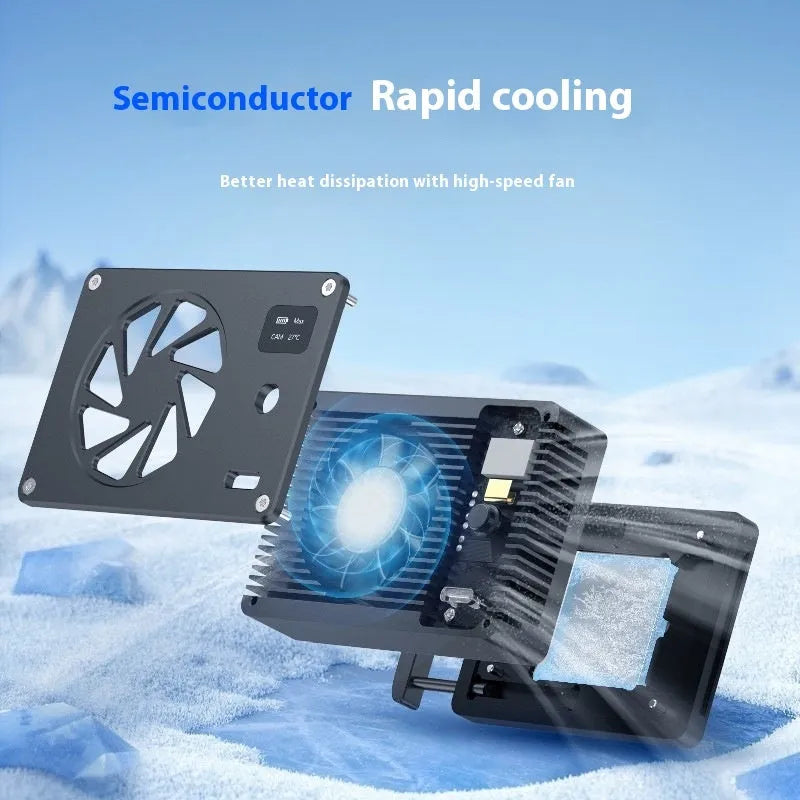 Black aluminium PC radiator heatsink measuring 89mm with attached power cable