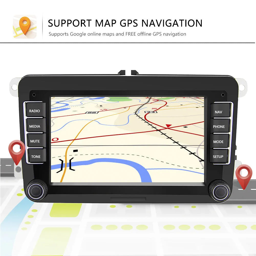 Universal 7-inch Android car player navigator for Volkswagen dashboard installation