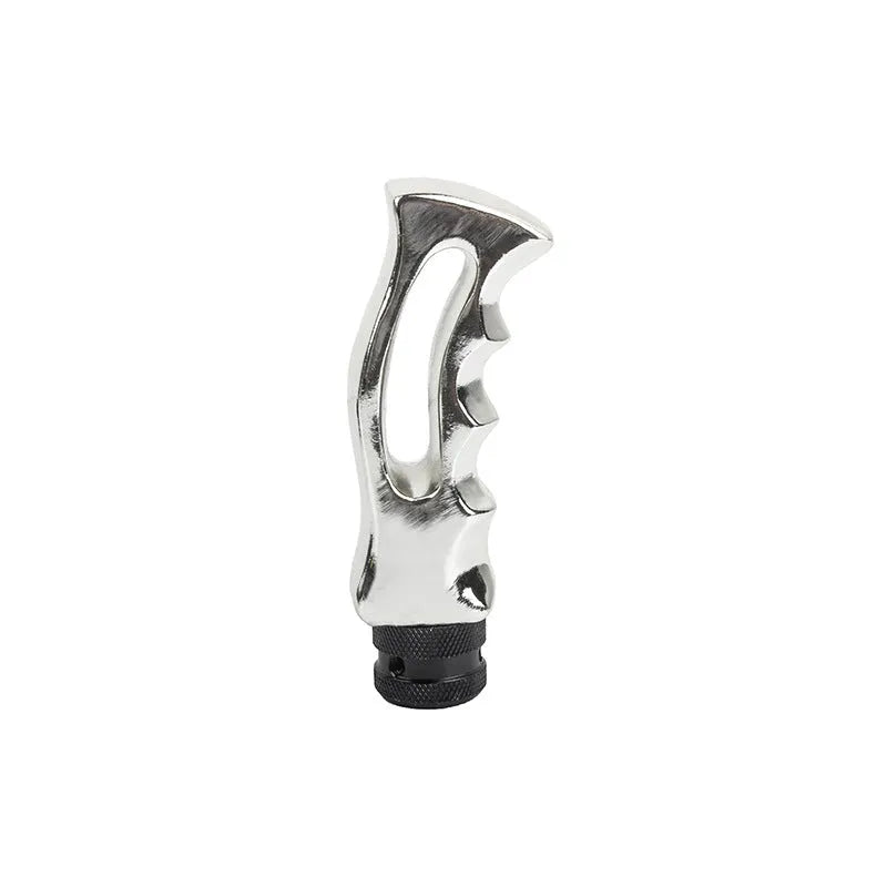Knife handle shaped car gear shift knob in black resin and imitation metal with screws and sleeve