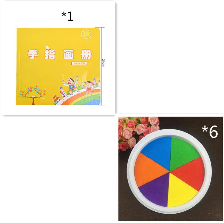 16cm non-toxic finger print mud inkpad kit with picture albums for children's educational crafts