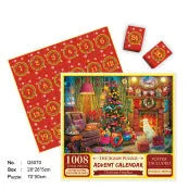 24-grid paper advent calendar puzzle box with colourful illustrations, 70x50 cm, for teenagers