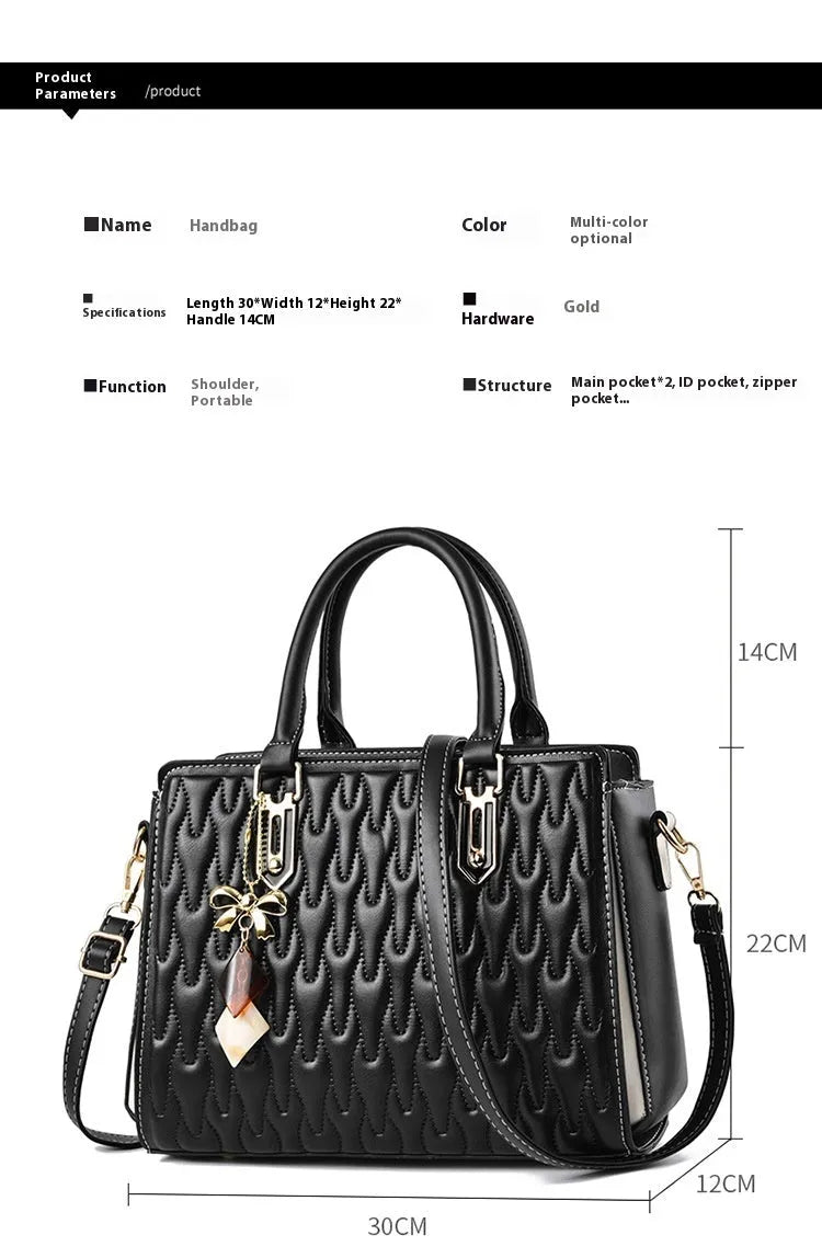 Women's large-capacity shoulder messenger bag with sandwich pocket, available in multiple colours