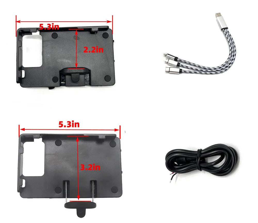 Black ABS plastic phone mounting bracket for BMW R1200GS and R1250GS motorcycles.