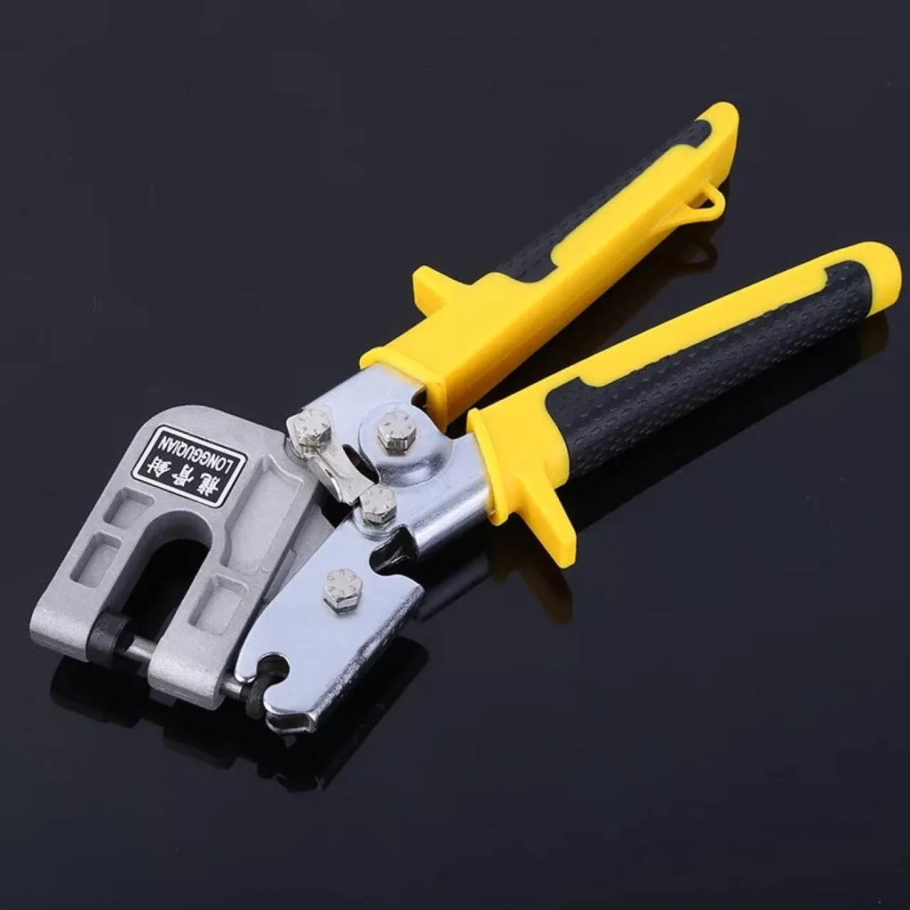Yellow one-handed light steel keel pliers with 300cm blade for ceiling fixing