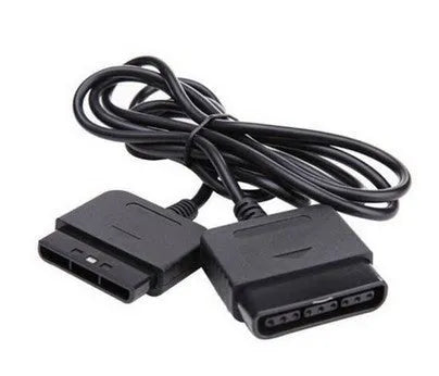 Black PS2 extension cable with plastic connector for game console accessory