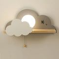 Glass cloud-shaped wall lamp with E27 bulb holder in grey, pink, or white finish.