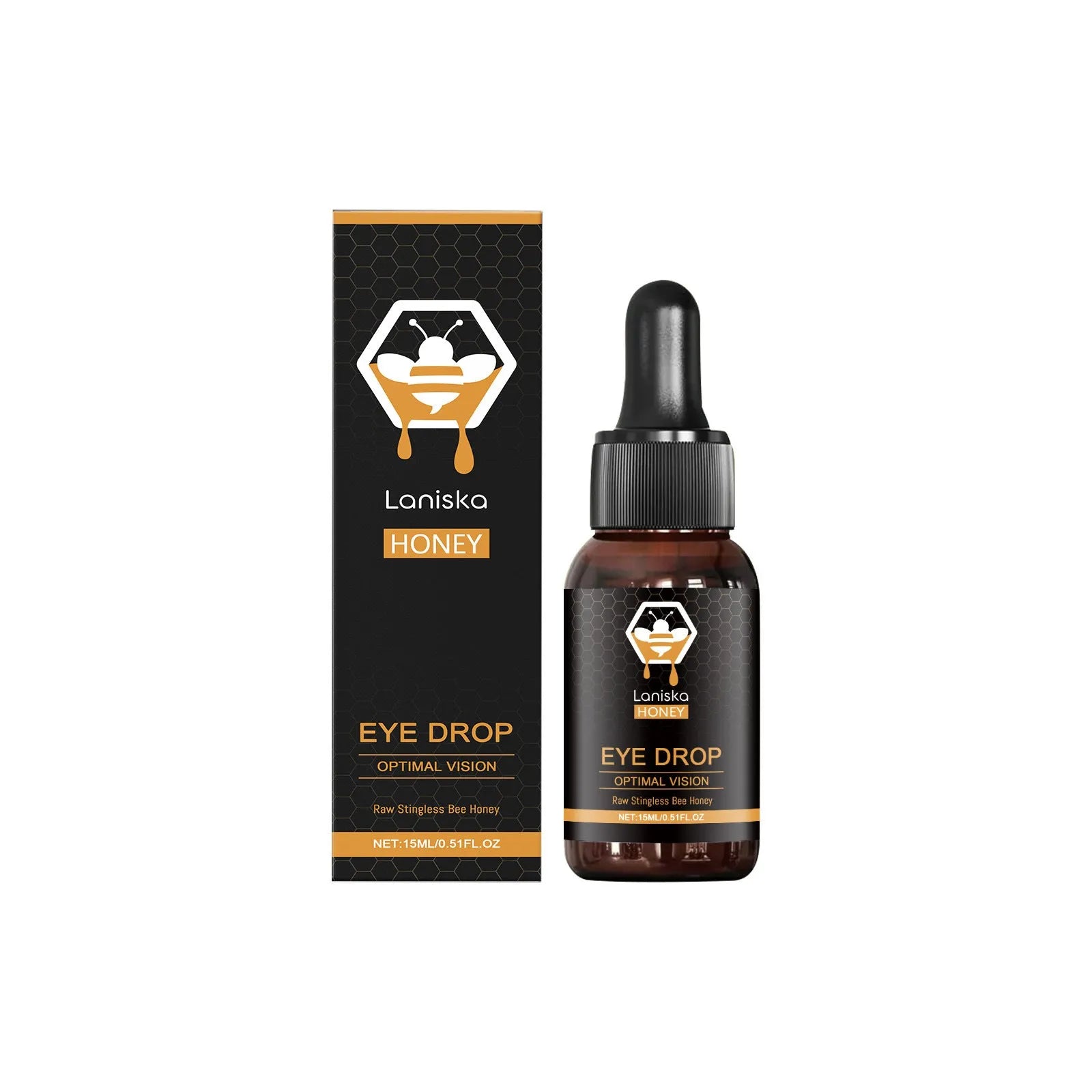 15ml bottle of honey eye drops for relief of eye fatigue and dryness