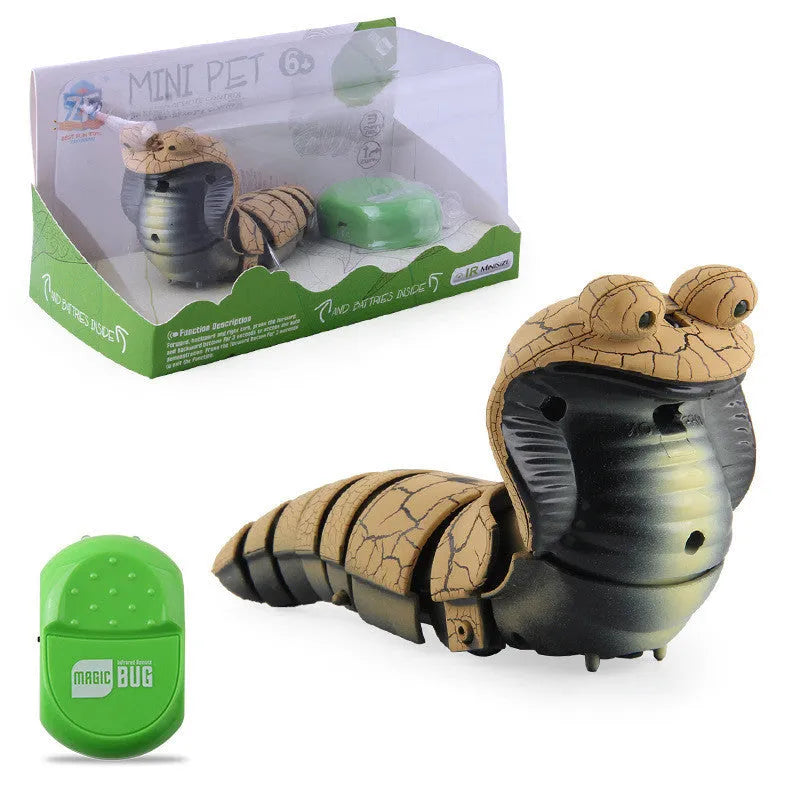Smart sensing electronic snake cat toy with segmented plastic body and USB charging port