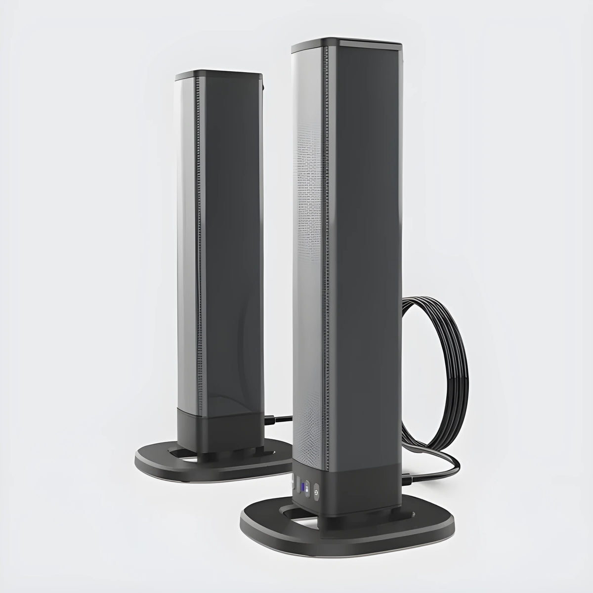 BS-36 black split wireless Bluetooth speaker pair for desktop stereo sound with USB power
