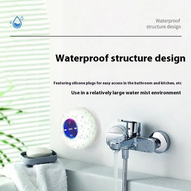 BTS07 large waterproof Bluetooth speaker with suction cup and light in six colour options.