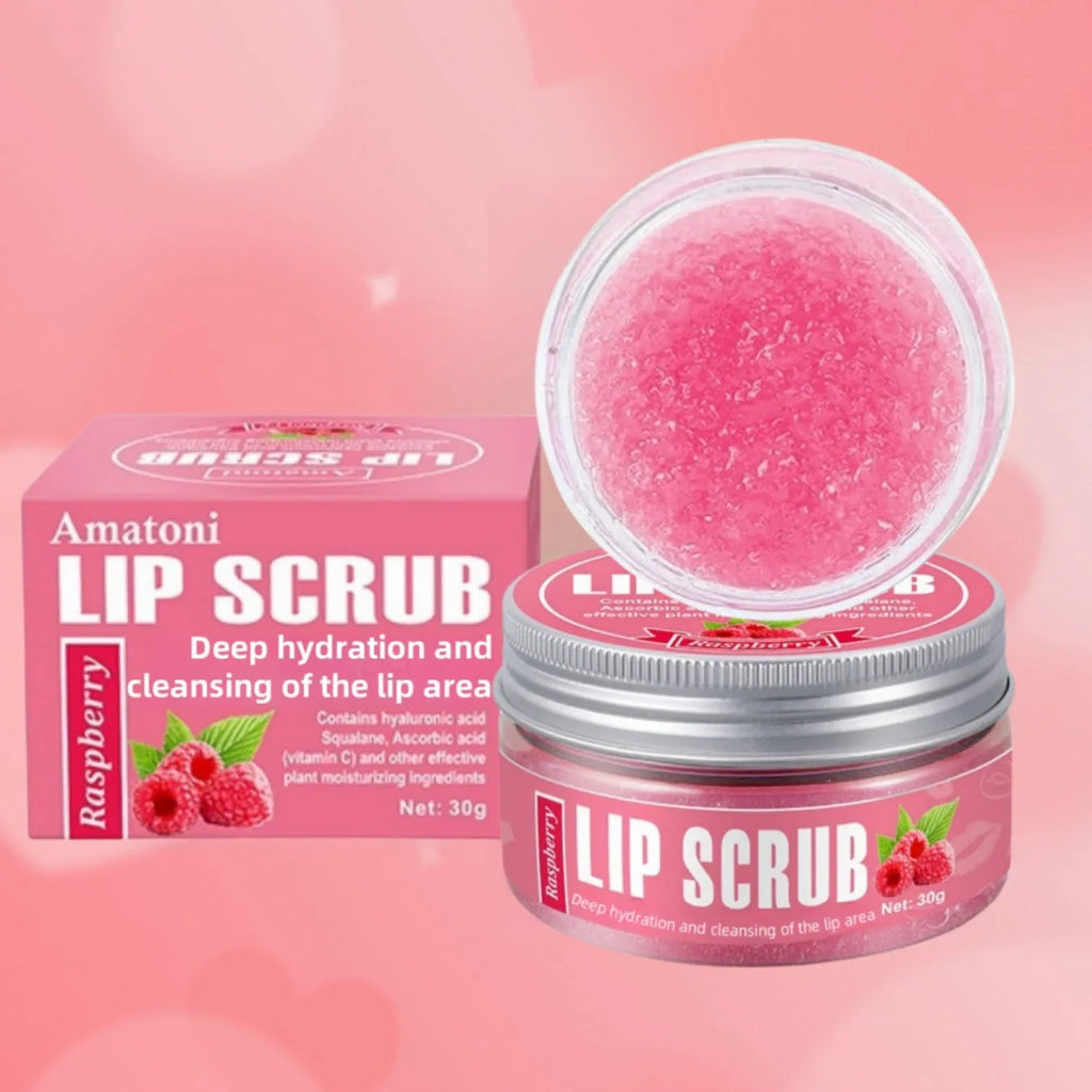 Amatoni lip scrub cream pot in 30g size for exfoliating and moisturising lips.