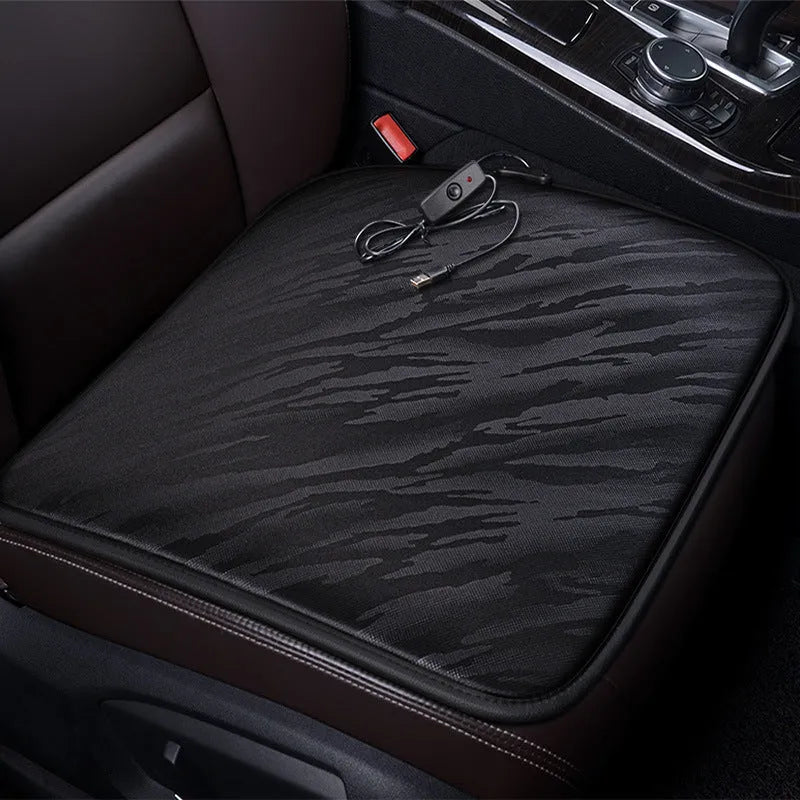 Car heating cushion small square 45cm USB general purpose non-slip seat pad black
