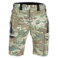 Beetle elastic waist camouflage shorts shown in multiple colours including dark night and CP camo patterns.