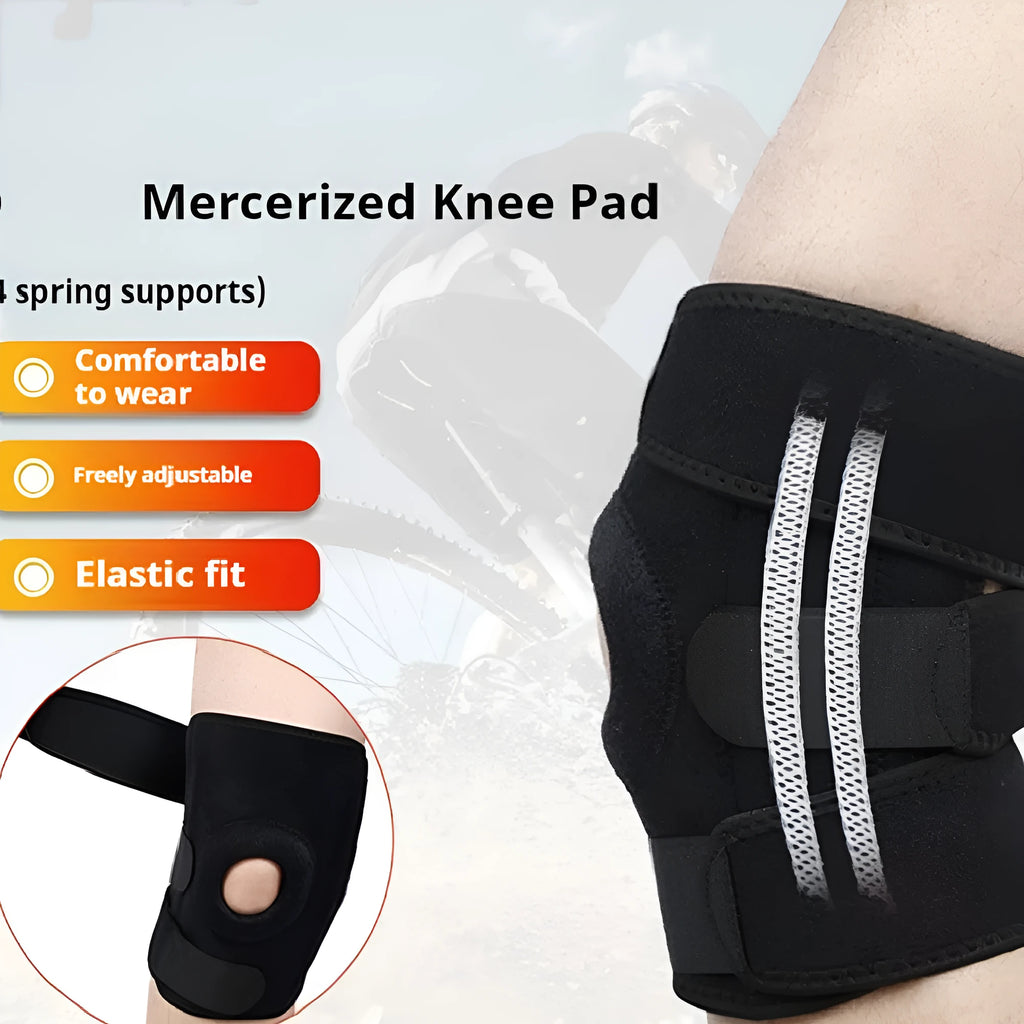 Spring support knee pad made from nylon mercerised cloth for sports protection