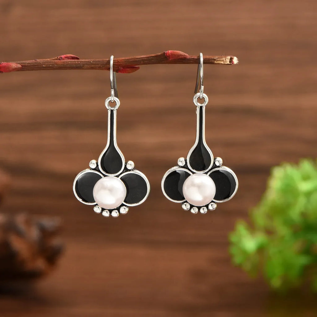 Retro fashion creative women's earrings silver electroplated alloy earrings for OL style