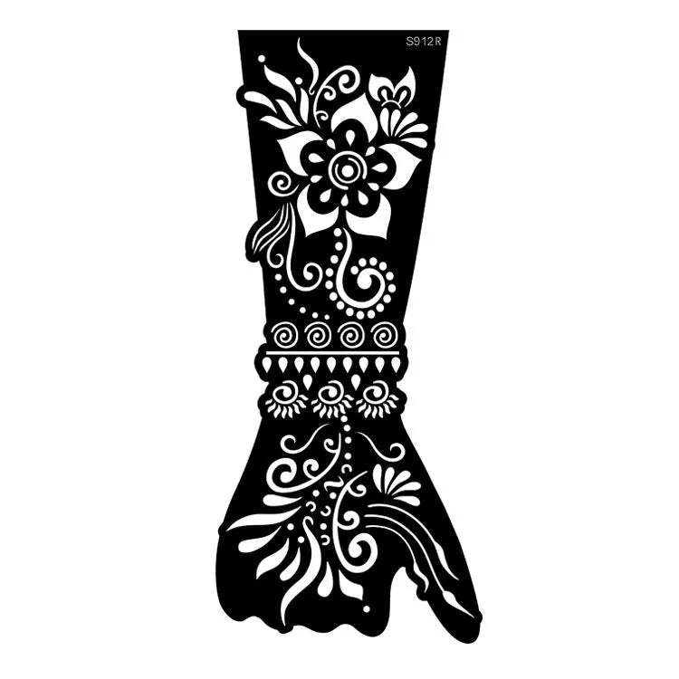 Pack of geometric hollow template stickers with three-dimensional paper carving designs on a white background.