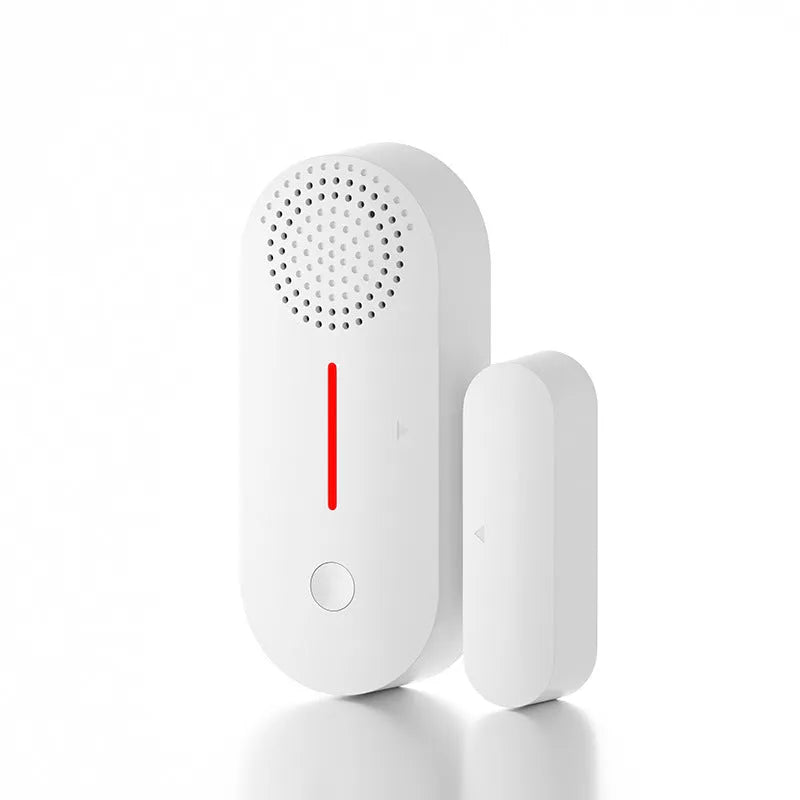 WiFi-enabled magnetic door sensor alarm with sound and light alert for smart home security