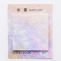 Square planet oil painting sticky note pad 7.3cm with assorted cover colours
