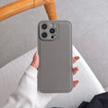 Lychee pattern imitation leather phone case for iPhone 16 Pro Max in gold colour with textured finish