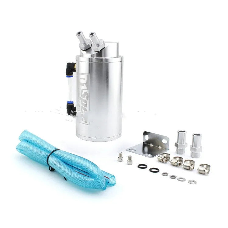 Car oil catch tank for engine modification in round and square models, available in four colours.