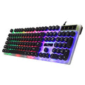 Black or white waterproof RGB backlit gaming keyboard with 104 keys and USB cable