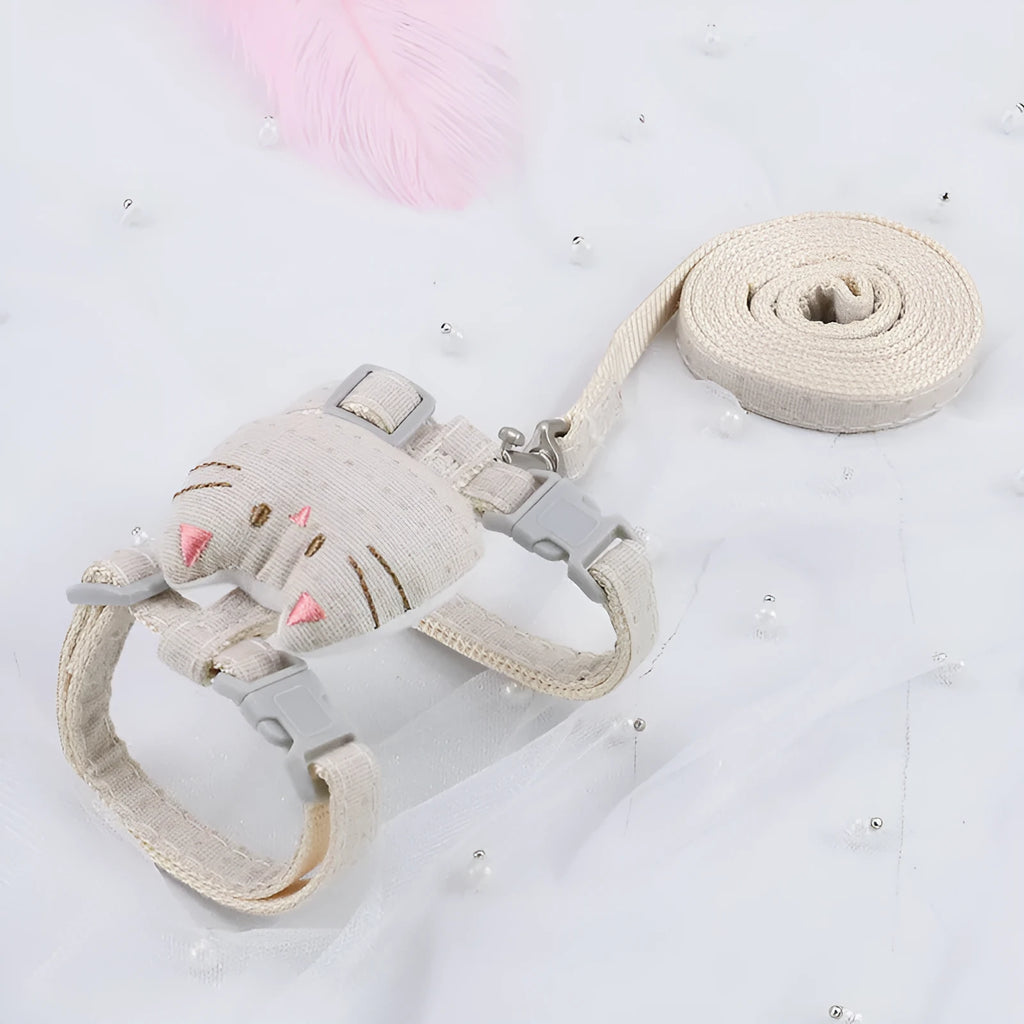 T-shaped cloth cat pulling rope in pink, beige, grey or cyan for cats up to 8kg