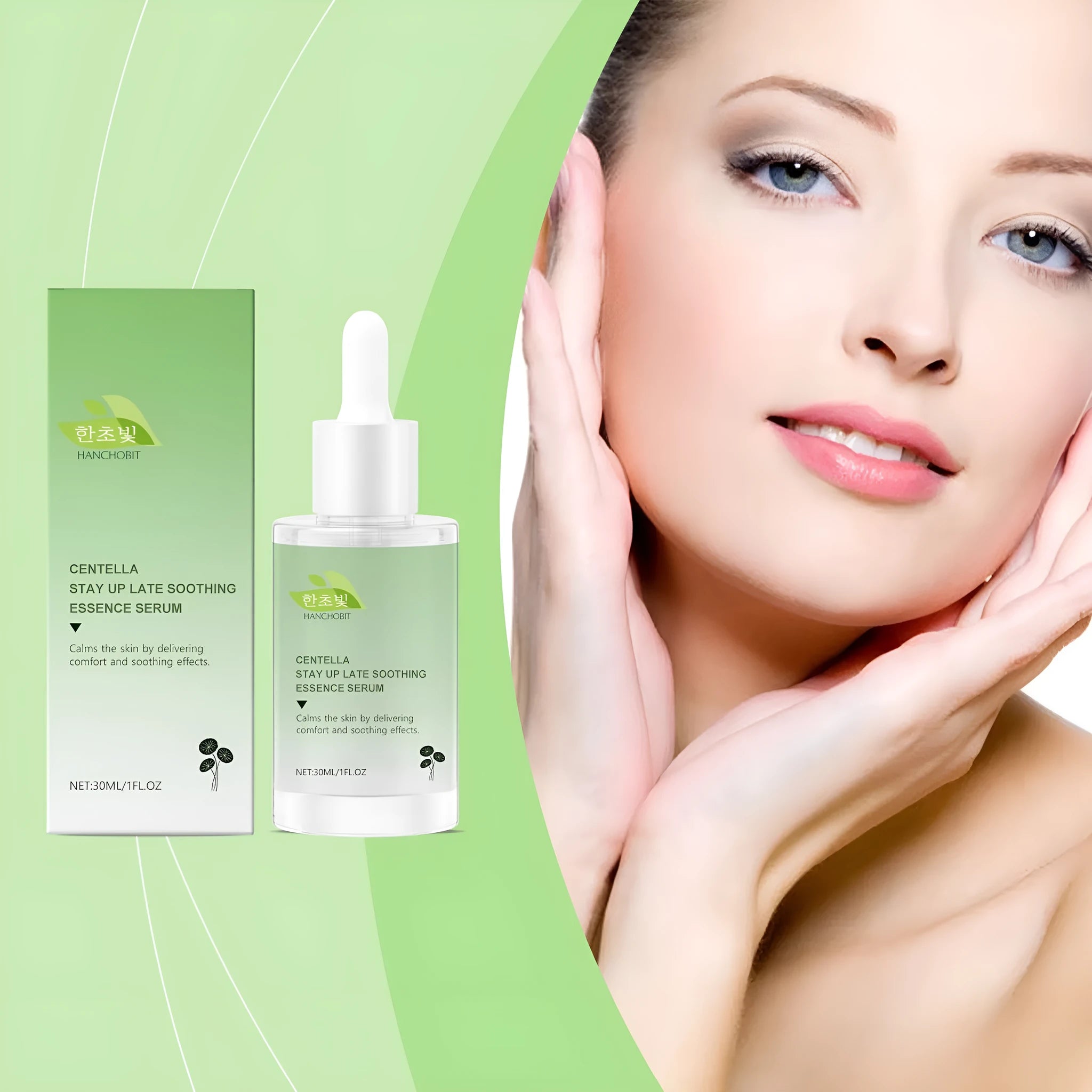 30 ml bottle of Centella Asiatica Soothing Liquid for skincare with botanical extracts.
