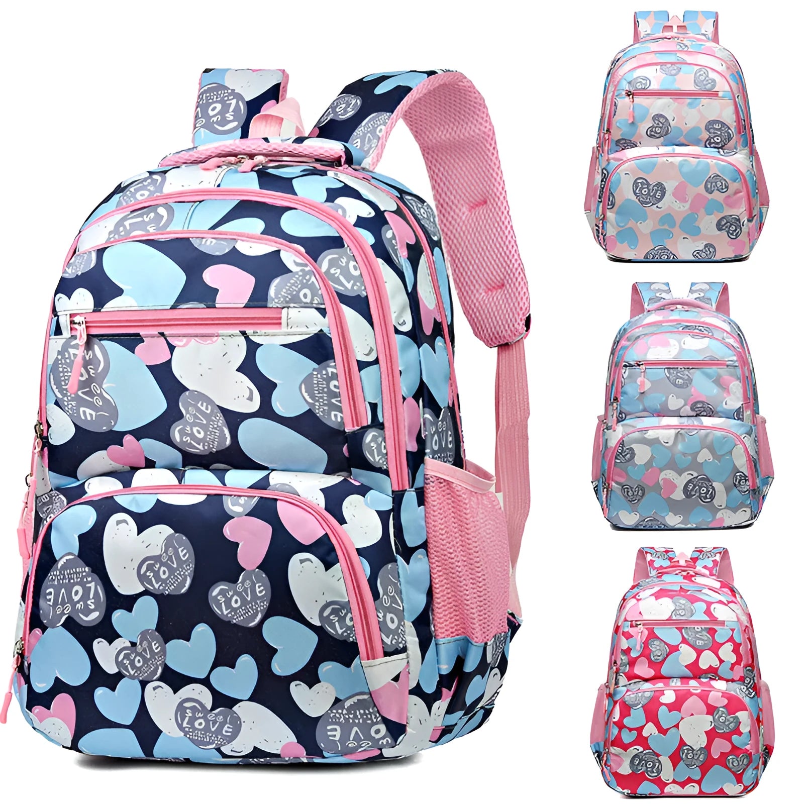Student school backpack with burden alleviation design in Oxford cloth material