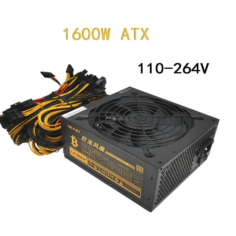 Black 110V server power supply unit with multiple cable connectors for AMD CPU systems.
