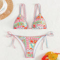 Women's backless lace-up swimsuit in polyester spandex fabric for swimming