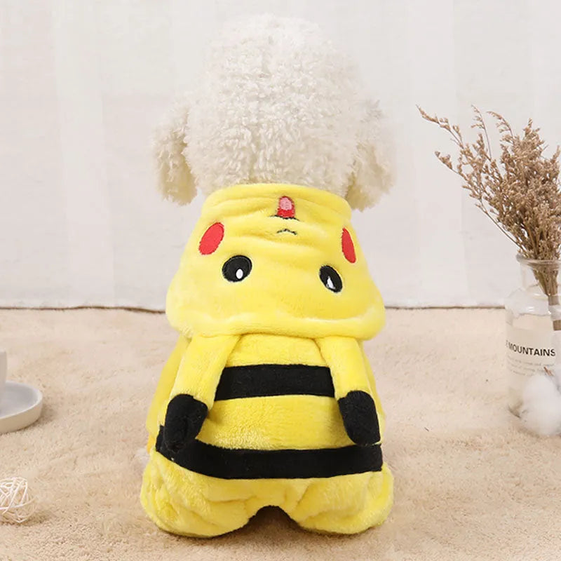 Cartoon character fleece cat coat with hoodie for autumn winter wear