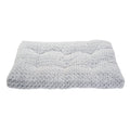 Thickened rose velvet dog bed in grey with cotton filling, machine washable, multiple sizes available