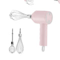 Portable mini wireless electric egg beater handheld USB rechargeable food mixer in green with two stainless steel stirrers