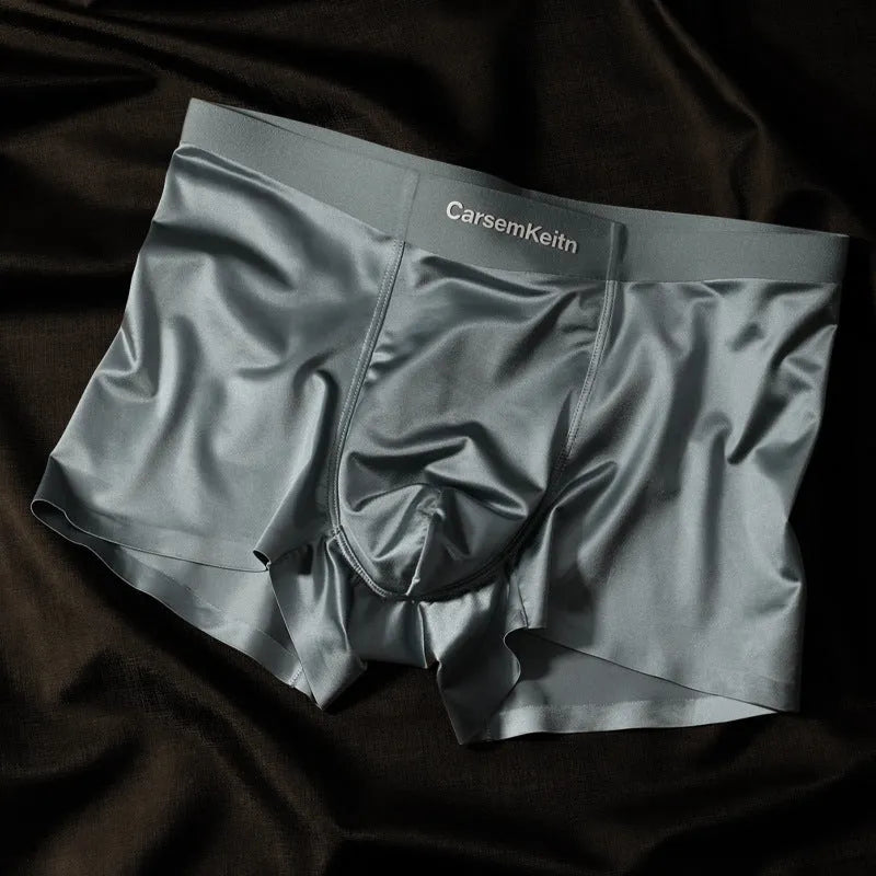 Men's ice silk underwear in veil white colour with seamless construction