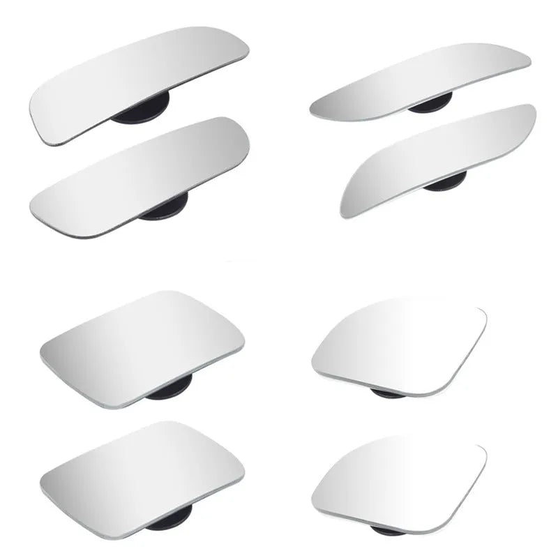 Glass convex rearview mirror accessory with adjustable bracket for vehicle blind spot visibility