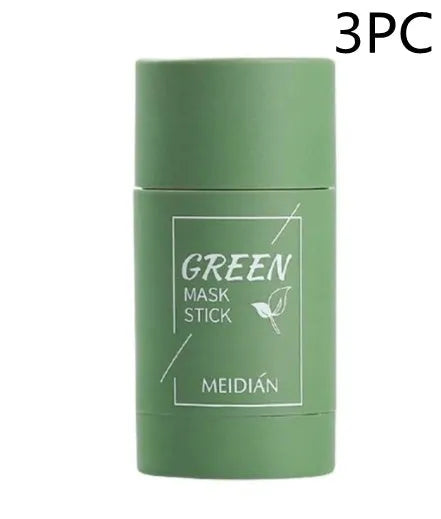 Green tea mud mask clay stick in solid paste form for deep cleansing