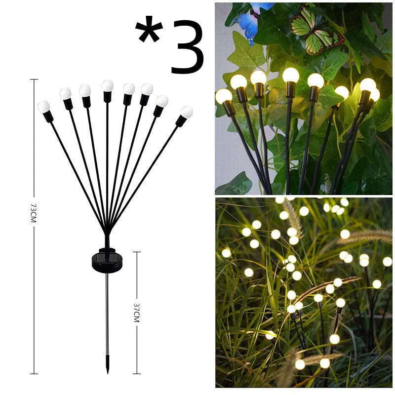 Solar-powered LED garden light with ground spike for soil installation in warm white or coloured lighting options