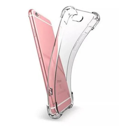Transparent TPU shockproof phone case for iPhone showing back cover design