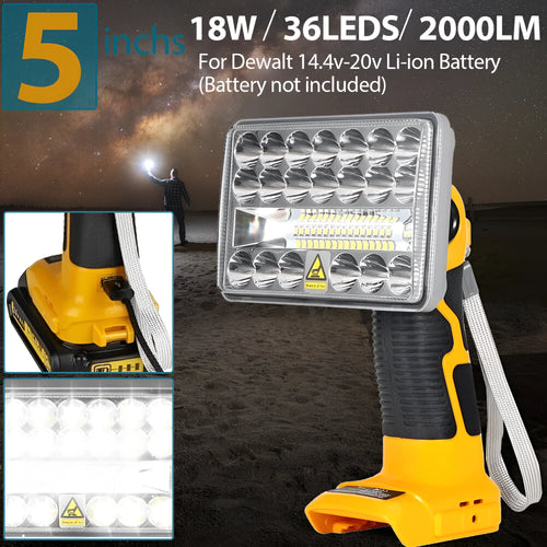5-inch lithium battery outdoor LED lamp measuring 220 by 188 by 135 millimetres, shown in horizontal orientation