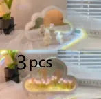 DIY cloud tulip decorative night lamp with LED lights and mirror surface for bedroom or desk