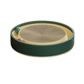 Large circular cat scratching board with integrated ball toys and refillable cardboard core