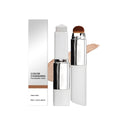 Clear powder foundation makeup stick in twist-up case, showing three shade options.