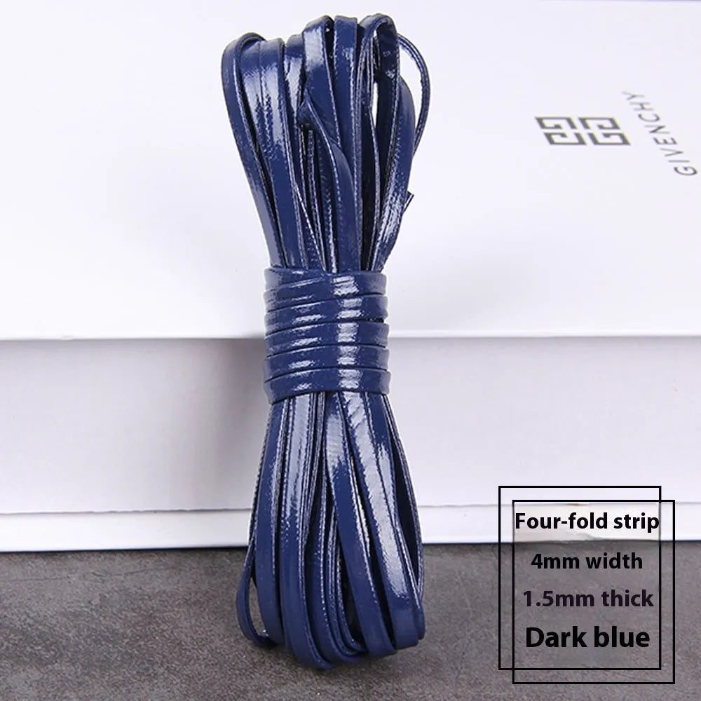 PU leather woven string cord in multiple colours showing different width options for crafting