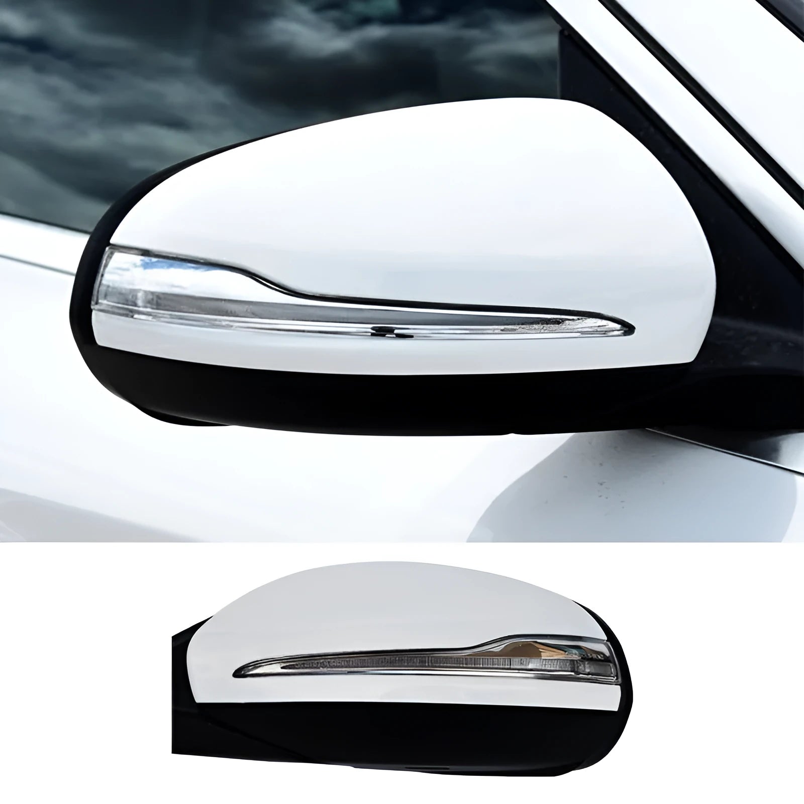 Mercedes-Benz W205 C-Class rearview mirror replacement assembly with ABS plastic shell