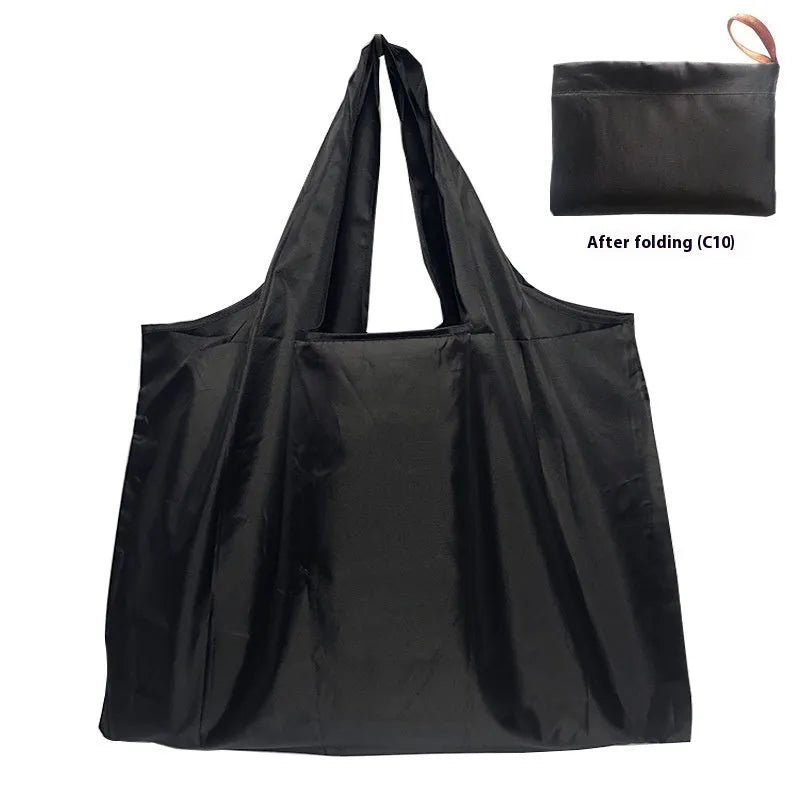 Oxford cloth reusable folding bag 40x40cm in Classic Black on plain background